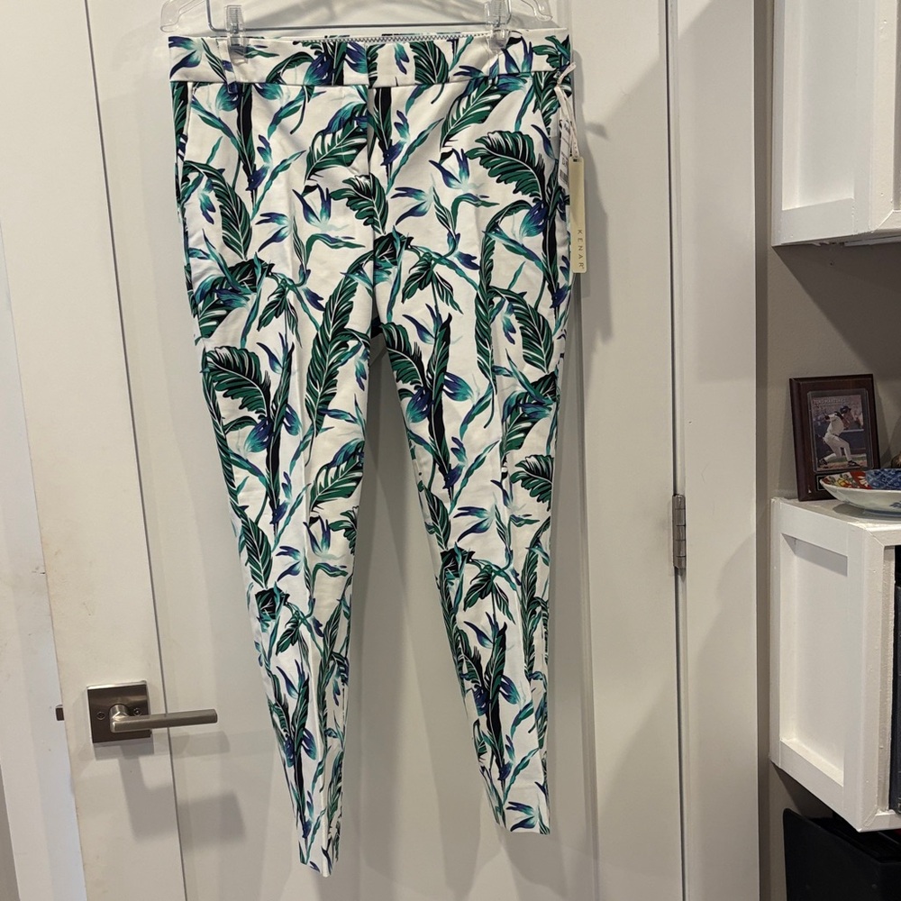 Kenar Green and Blue Leaf Print Pants